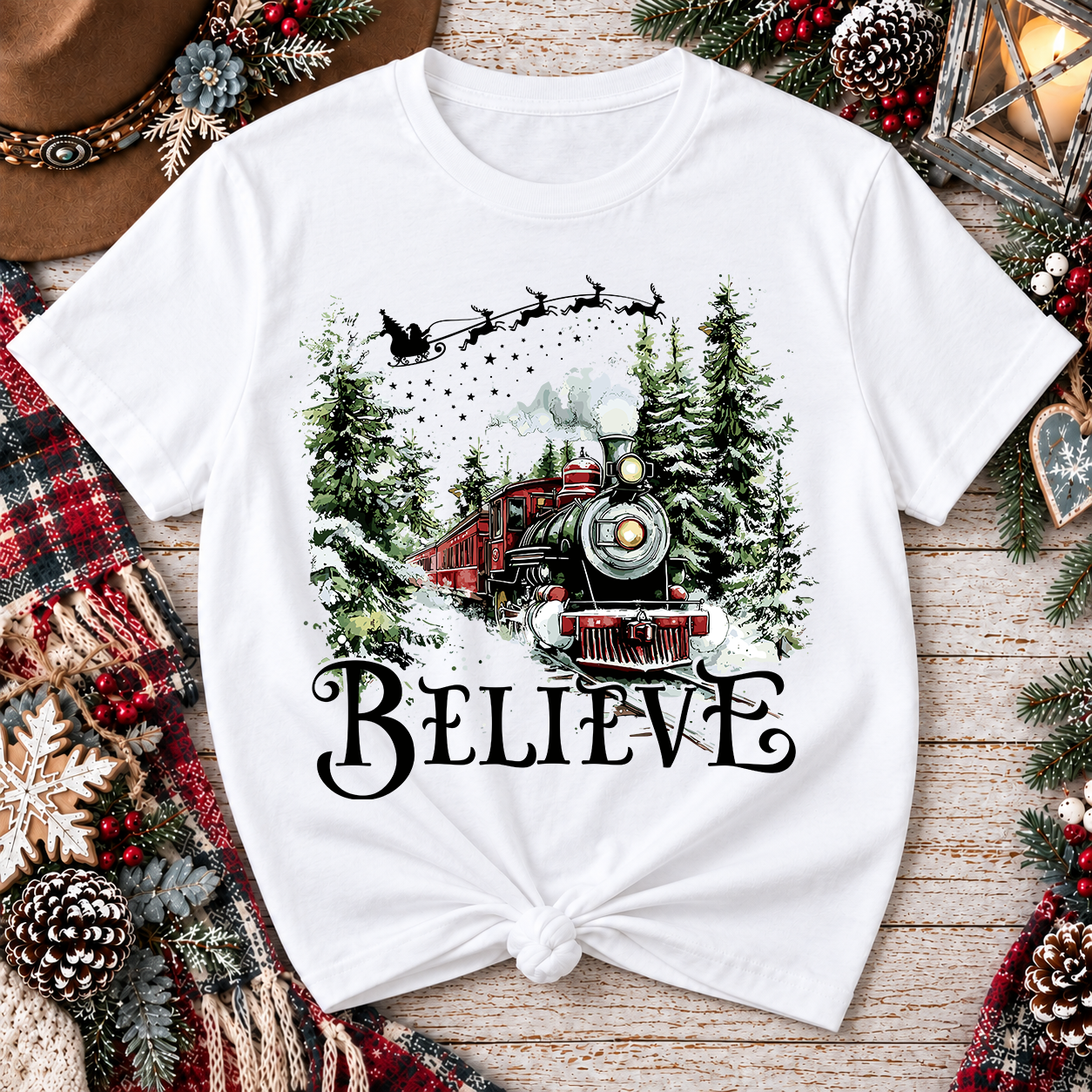Believe Christmas Train T-Shirt
