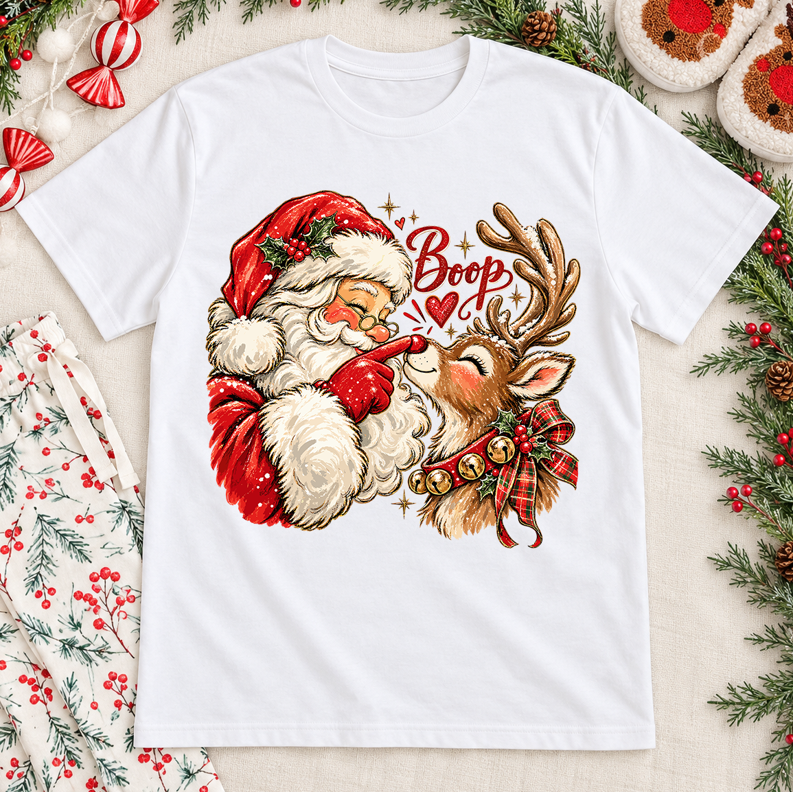 Santa & Reindeer Boop T-Shirt