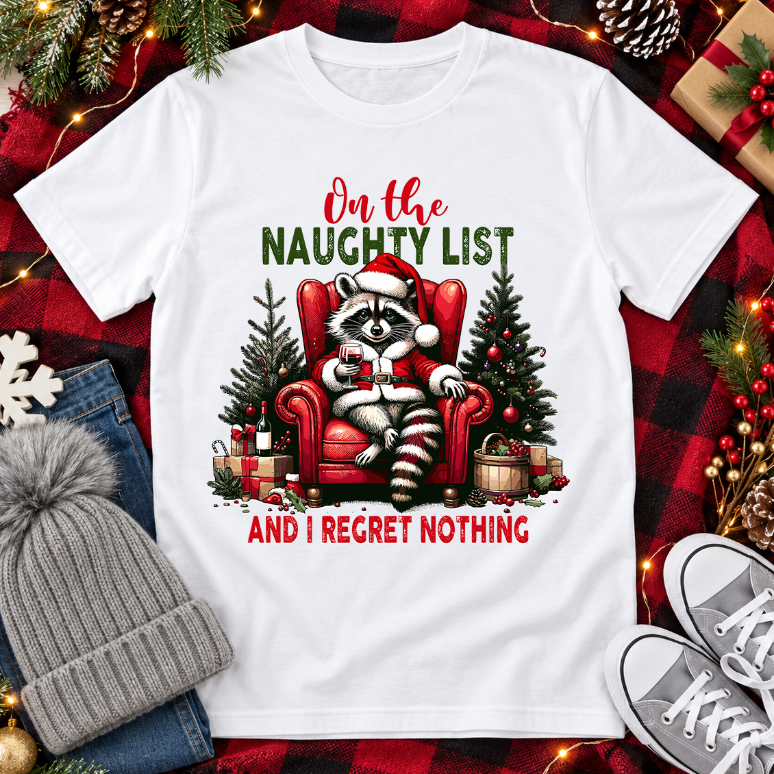 Naughty List Raccoon T-Shirt
