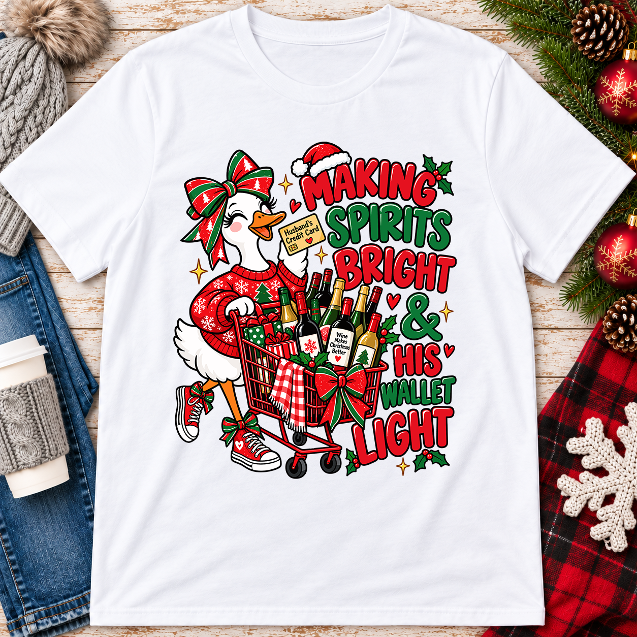 Christmas Shopping Goose T-Shirt