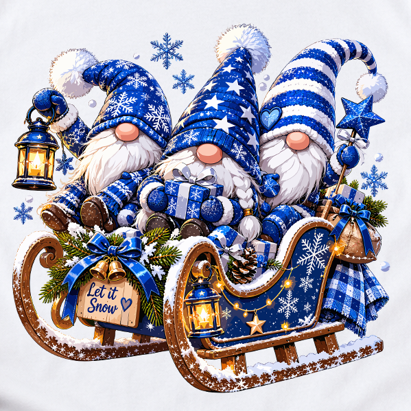 Let It Snow – Blue Christmas Gnomes T-shirt